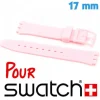Bracelet Silicone Rose clair 17 mm montre Swatch lisse