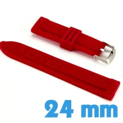 Bracelet Silicone Rouge de montre 24mm de qualité