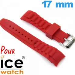 Bracelet Silicone Rouge 17 mm montre pour montre Ice Watch
