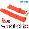 Bracelet Silicone Rouge pour montre Swatch 19 mm