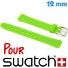 Bracelet Silicone Vert 12mm pour montre Swatch lady