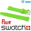 Bracelet silicone vert pour montre Swatch pas cher 17 mm