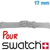 Bracelet Swatch Gris 17 mm Caoutchouc de montre