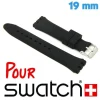 Bracelet Swatch 19 mm Caoutchouc Noir pour montre