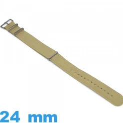 Bracelet Textile Kaki pour montre 24mm N.A.T.O