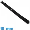 Bracelet Textile 18 mm N.A.T.O Noir de montre