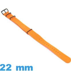 Bracelet Textile 22 mm N.A.T.O Orange profond pour montre