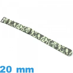 Bracelet tissu Camouflage 20mm N.A.T.O Vert clair montre