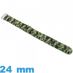 Bracelet tissu de montre 24 mm Nato Camo militaire
