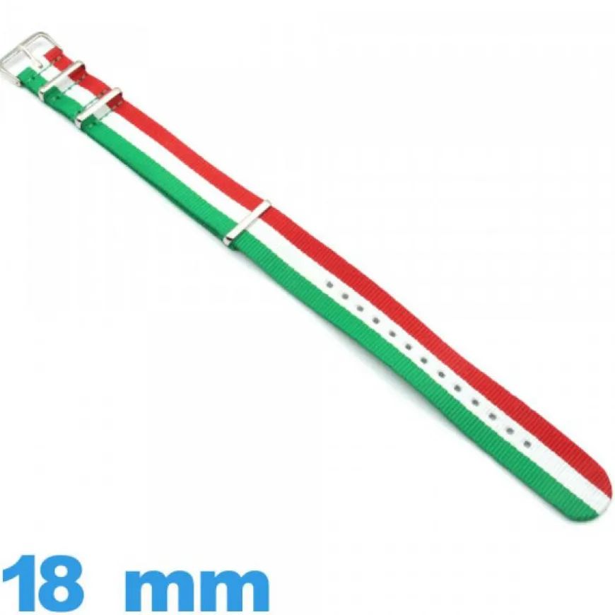 Bracelet tissu Italie pour montre 18mm N.A.T.O