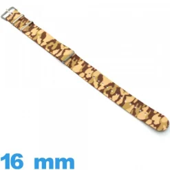 Bracelet tissu Marron Military montre 16mm N.A.T.O