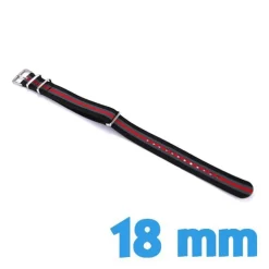 Bracelet tissu NATO tricolore pour montre 18mm