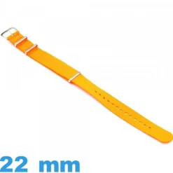Bracelet tissu Orange fluo montre 22 mm N.A.T.O