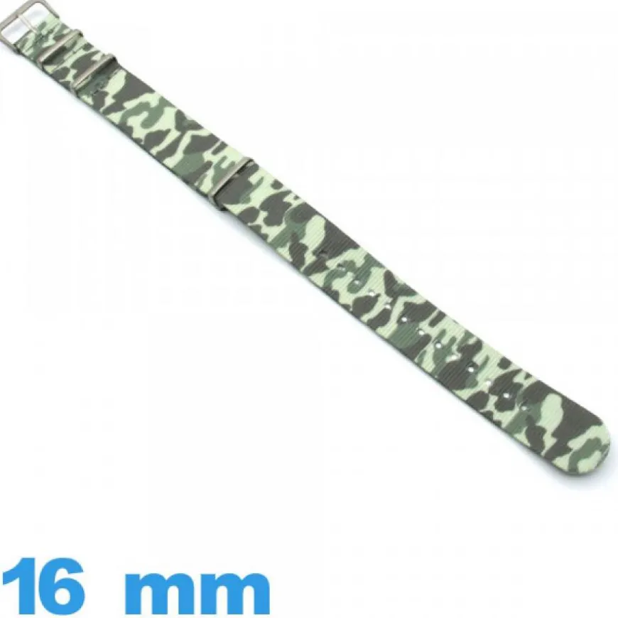 Bracelet tissu Vert clair Esprit Militaire montre 16 mm Nato