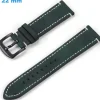 Bracelet Vert 22 mm Cuir véritable montre Ardillon