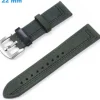 Bracelet Vert 22 mm Cuir véritable pour montre