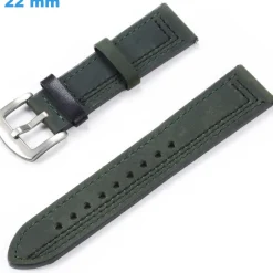 Bracelet Vert 22 mm Cuir véritable pour montre