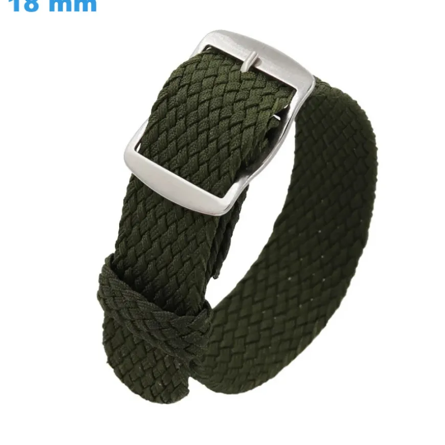 Bracelet Vert 18 mm Nylon montre boucle Ardillon