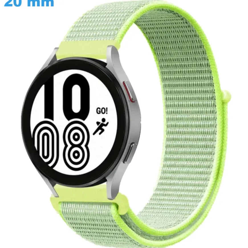 Bracelet Vert 20 mm Nylon pour montre Velcro