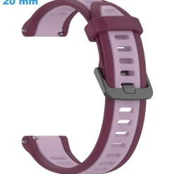 Bracelet Violet 20 mm Caoutchouc de montre boucle Ardillon