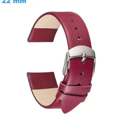 Bracelet Violet 22 mm Cuir véritable montre fermoir Ardillon