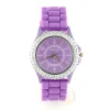 Bracelet violet silicone montre femme pas chère marque Geneva