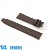 Bracelet Vrai cuir 14 mm  pour montre Lisse