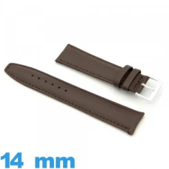 Bracelet Vrai cuir 14 mm  pour montre Lisse