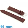 Bracelet Vrai cuir  Rouge Bordeaux montre 14mm