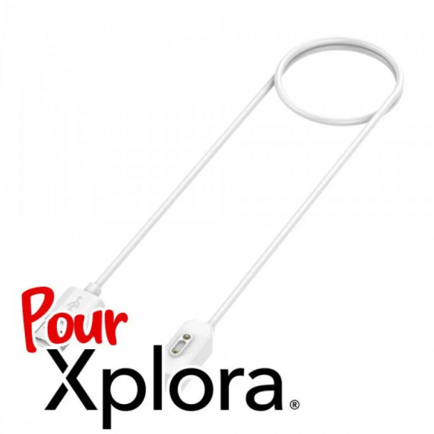 Cable USB pour XPLORA Montre Connectée Blanc 100 cm