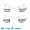 Cache Pompe Montre Courbé Argenté 20 mm (8 mm) - Lot de 2