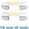 Cache Pompe pour Montre 18mm (8mm) Droit Argenté Doré