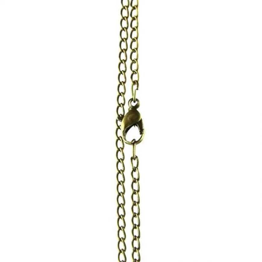Chaine de cou pour montre pendentif 78 cm doré maillons fins