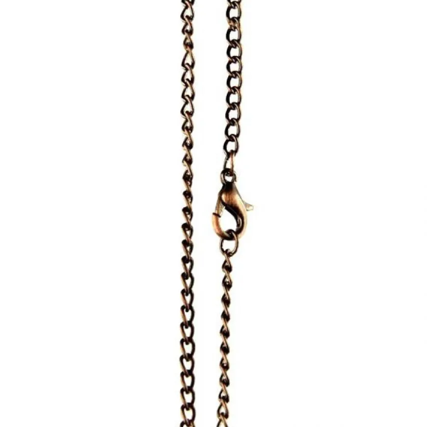 Chaine montre pendentif 78 cm bronze maillons fins