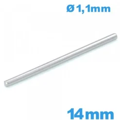 Clavette argentée 14 mm droite pour bracelet montre