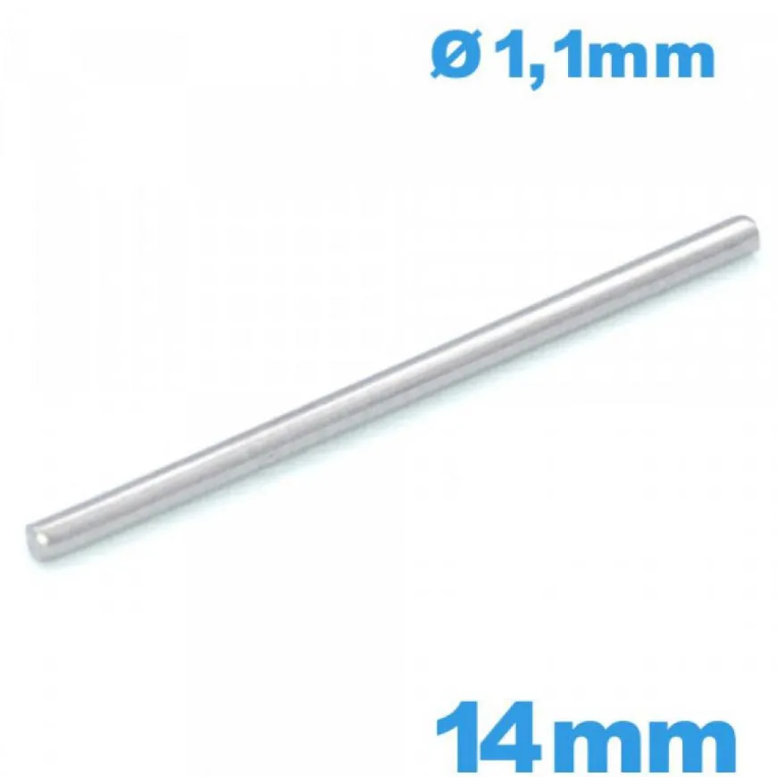 Clavette argentée 14 mm droite pour bracelet montre