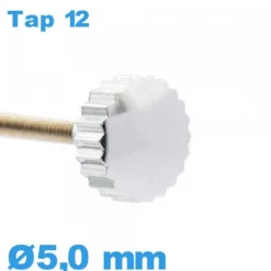 Couronne Argenté pour Remontoir Montre Tube Long 5 mm TAP 12