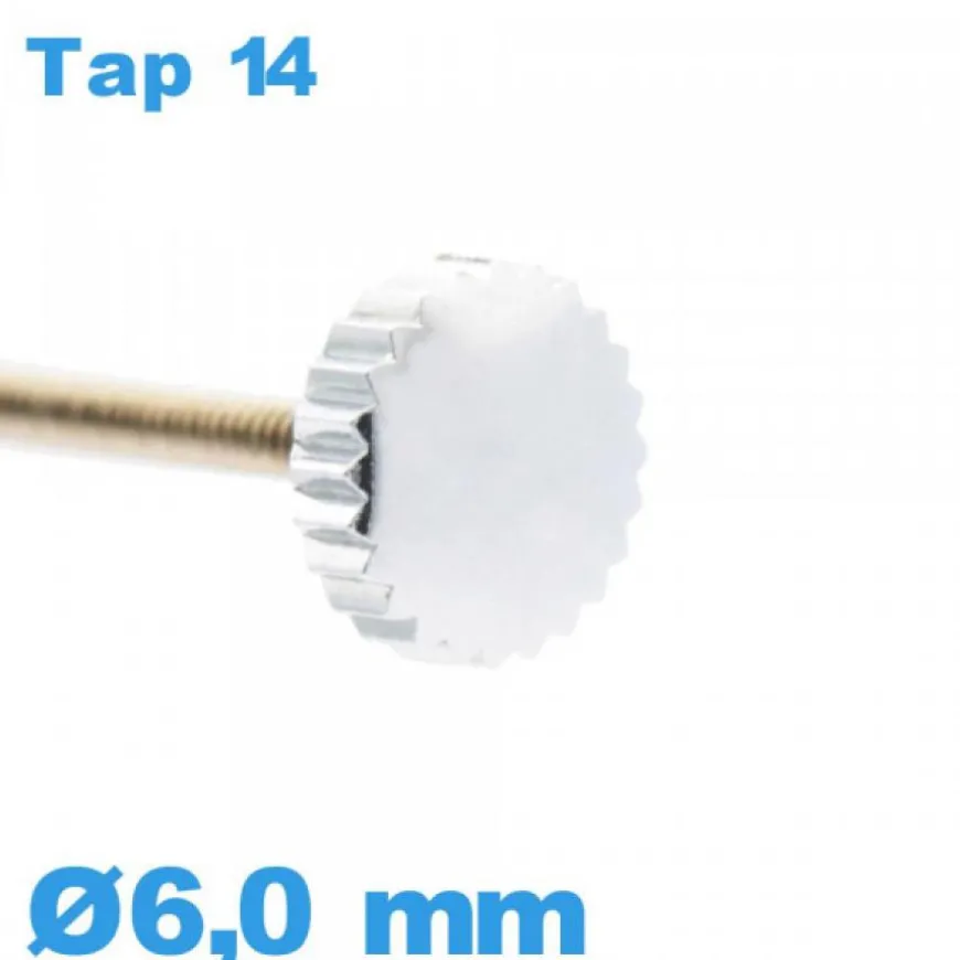 Couronne de montre - argenté / 6,0mm TAP 14