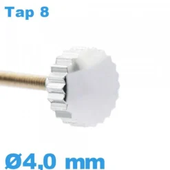 Couronne de montre - argenté / 4,0mm TAP 8 tube long