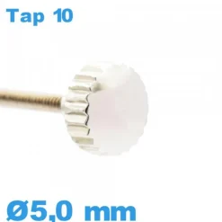 Couronne de Montre Argenté 5 mm Tube Long TAP 10