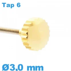 Couronne de montre TAP 6 / 3,0 mm - Doré