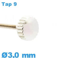 Couronne de montre TAP 9 tube long / 3,0mm - argenté