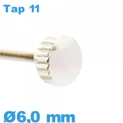Couronne de montre tube long / 6,0 mm - argenté TAP 11