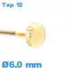 Couronne de montre tube long TAP 12 - Doré / 6,0mm