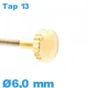 Couronne de montre tube long TAP 13 - Doré / 6,0mm