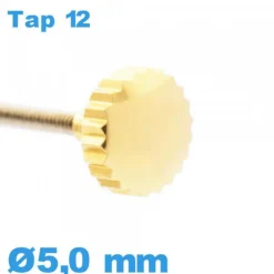 Couronne de Remontoir de Montre TAP 12 tube long / 5,0 mm - Doré