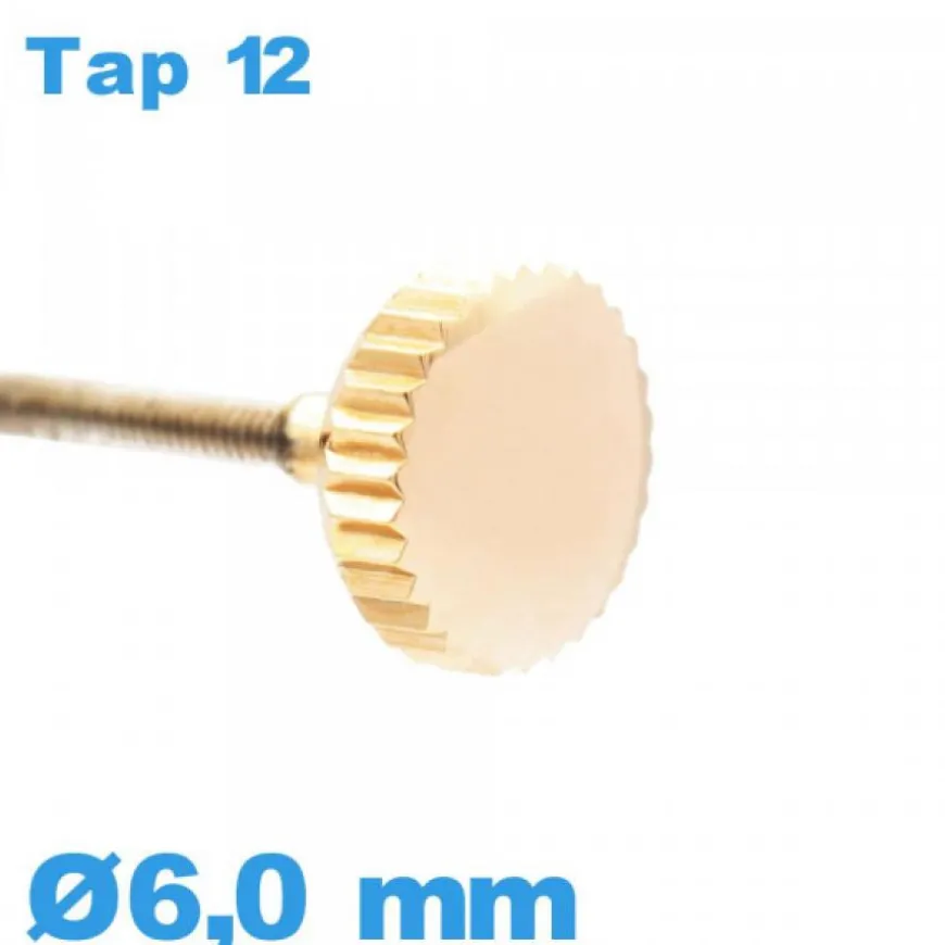 Couronne de Remontoir de Montre / 6,0mm - Or rose TAP 12