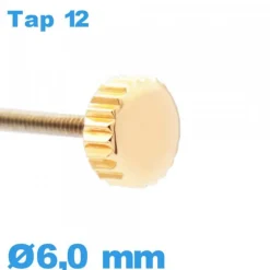 Couronne de Remontoir de Montre TAP 12 / 6,0mm - Or rose