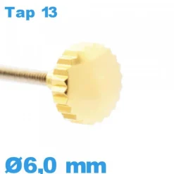 Couronne de Remontoir de Montre / 6,0 mm - Doré TAP 13