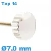 Couronne de Remontoir de Montre - argenté / 7,0 mm TAP 14 tube long